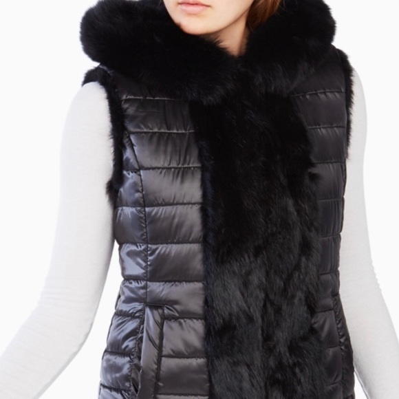 Reversible Fur Hooded Vest - Picture 2 of 9